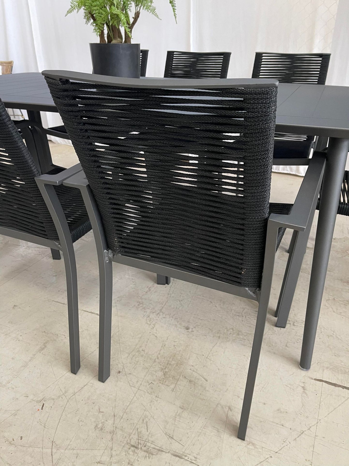 Kira Rope Dining Chair – Charcoal