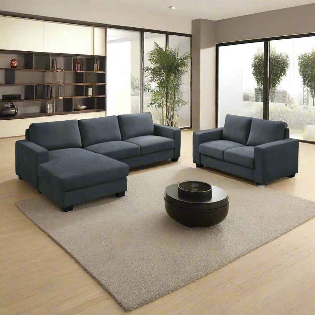 Charles 3 Seater Chaise + 2 Seater - Charcoal