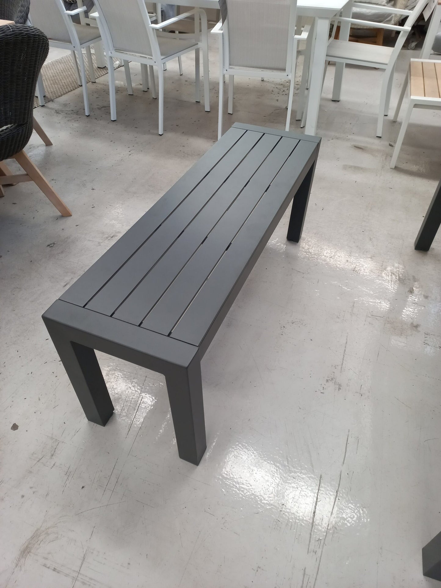 3 Pce Matzo Dining Table *1400 with Matzo Benches – Gunmetal