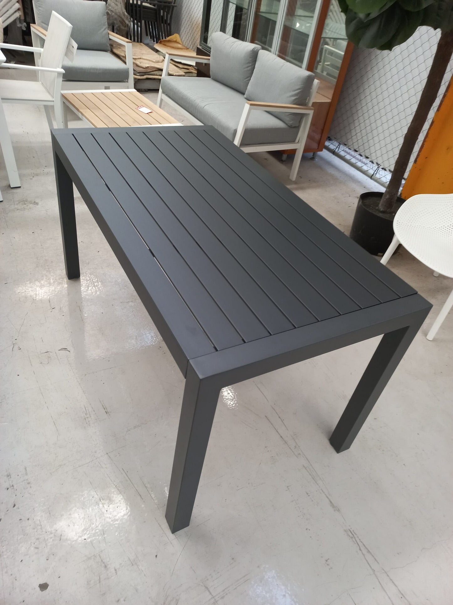 3 Pce Matzo Dining Table *1400 with Matzo Benches – Gunmetal