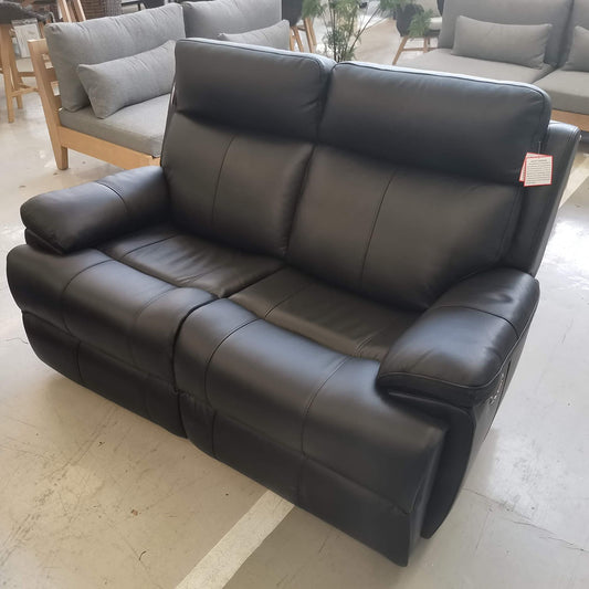 Manni 2 Seater Full Electric and 100% Thick/Soft Cow Leather – Black