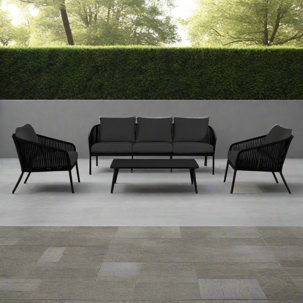 Java 4pce Outdoor Lounge Set - Gunmetal – Infinity Furniture